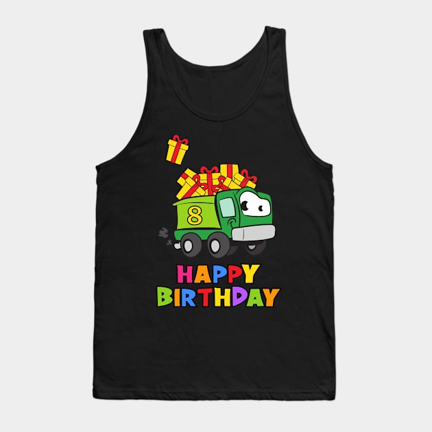 8th Birthday Party 8 Year Old Eight Years Tank Top by KidsBirthdayPartyShirts